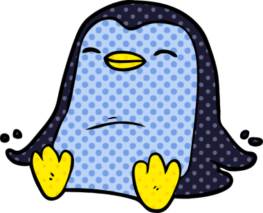 bir insan tarafından çizilmiş penguen çizgi filmi