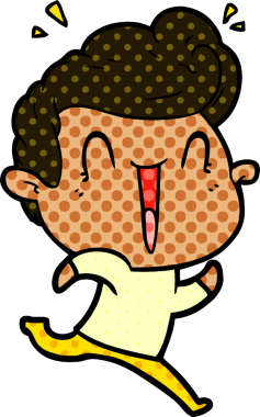 Bir insan tarafından çizilmiş heyecanlı bir çizgi film.