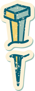 Bir insan tarafından çizilmiş demir tırnağın sembolik dövmesi.