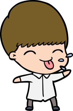 Bir insan tarafından çizilmiş komik çizgi film çocuğu.