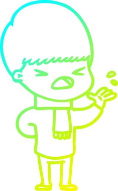 Bir insan tarafından çizilen bir çizgi filmin soğuk gradyan çizimi.