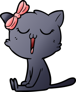 Bir insan tarafından çizilmiş çizgi film kedisi.