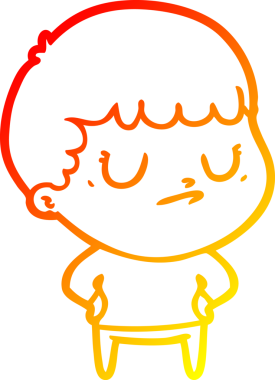 Bir insan tarafından çizilen huysuz bir çocuğun sıcak çizgi çizimi.