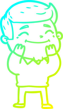 Bir insan tarafından çizilmiş mutlu bir çizgi film karakteri çizimi.