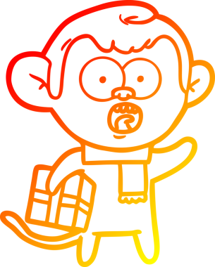 Bir insan tarafından çizilmiş bir çizgi filmin sıcak gradyan çizimi.