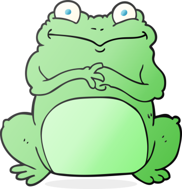 Bir insan tarafından çizilmiş serbest çizim komik kurbağa.