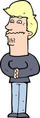 bir insan tarafından çizilmiş sinirli bir adam.