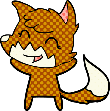 Bir insan tarafından çizilmiş tilki çizgi film karakteri