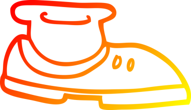 Bir insan tarafından çizilmiş çoraplı çizgi film ayakkabısı çizimi.