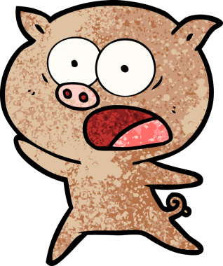 Bir insan tarafından çizilmiş domuz bağırması.