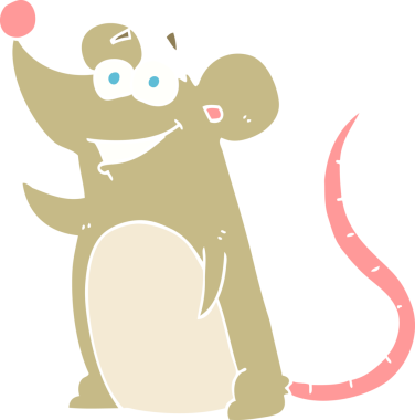 Bir insan tarafından çizilmiş bir farenin düz renk çizimi