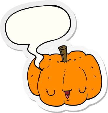 bir insan tarafından çizilmiş balkabağı konuşma baloncuğu etiketli