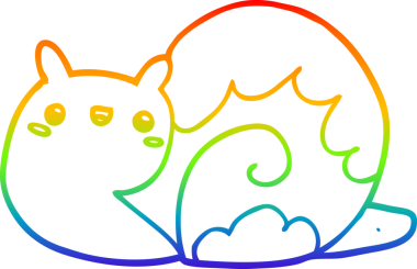 Gökkuşağı gradyan çizgisi bir insan tarafından çizilmiş şirin bir salyangoz çizimi