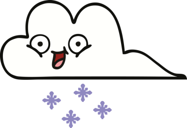 Bir insan tarafından çizilmiş güzel bir kar bulutu karikatürü