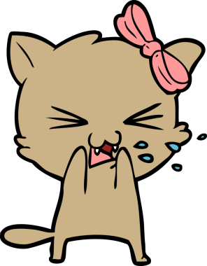 Bir insan tarafından çizilmiş çizgi film kedisi.