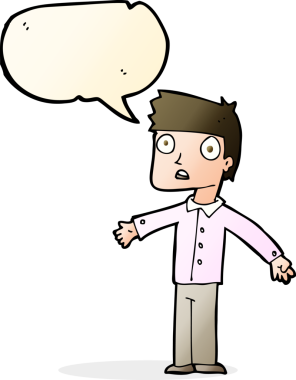 Bir insan tarafından çizilen konuşma baloncuğuyla adamı şok eden çizgi film.