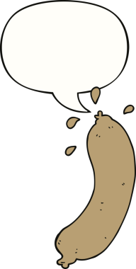 Bir insan tarafından çizilmiş konuşma balonlu çizgi film sosisi.