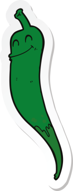 Bir insan tarafından çizilmiş kırmızı biberin çıkartması.