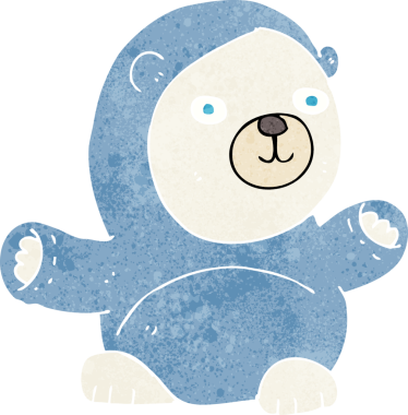 Bir insan tarafından çizilmiş şirin bir kutup ayısı.