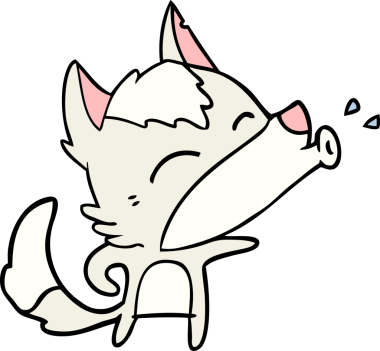 Bir insan tarafından çizilmiş uluyan kurt çizgi filmi.