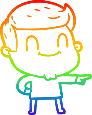 Bir insan tarafından çizilmiş gökkuşağı gradyan çizgi çizimi.