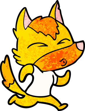 Bir insan tarafından çizilmiş tilki çizgi film karakteri