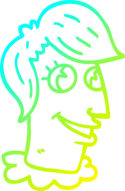 Bir insan tarafından çizilmiş insan kafasının soğuk gradyan çizgisi.