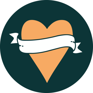 Bir insan tarafından çizilmiş kalp ve bayrağın ikonik dövme şekli