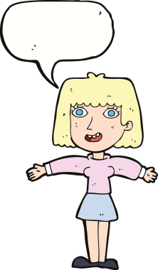 Bir insan tarafından çizilmiş konuşma balonu olan heyecanlı bir karikatür.