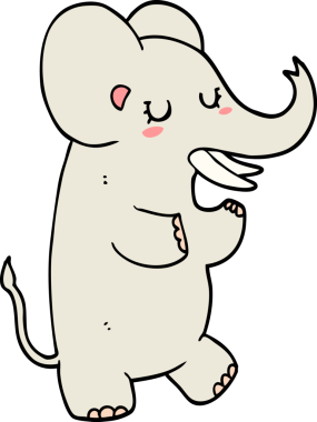 Bir insan tarafından çizilmiş bir fil.