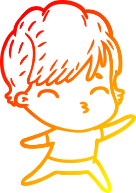 Bir insan tarafından çizilmiş bir karikatür kadın çizimi.