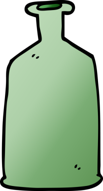 Bir insan tarafından çizilmiş yeşil karalama şişesi