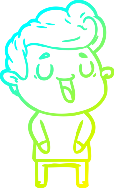 Bir insan tarafından çizilmiş mutlu bir çizgi film karakteri çizimi.