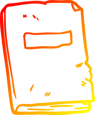 Bir insan tarafından çizilmiş eski bir defterin sıcak gradyan çizimi