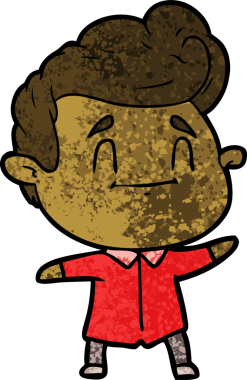 Bir insan tarafından çizilmiş mutlu çizgi film adamı.