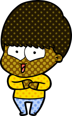 Bir insan tarafından çizilmiş mutlu çocuk çizgi filmi.