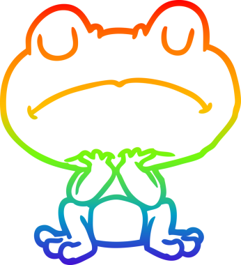 gökkuşağı gradyan çizgisi bir kurbağanın sabırla bir insan tarafından çizilmesini bekliyor