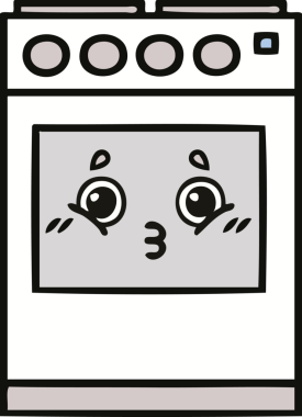 Bir insan tarafından çizilmiş güzel bir mutfak fırını karikatürü.