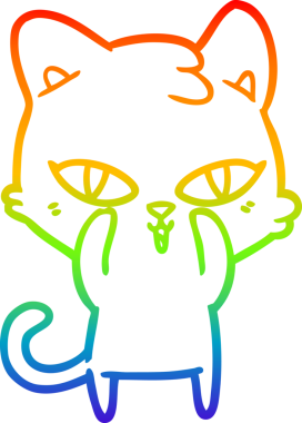 gökkuşağı gradyanı çizimi bir insan tarafından çizilmiş çizgi film kedisi