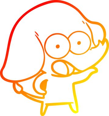 Bir insan tarafından çizilmiş şirin bir fil çizimi.