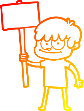 Bir insan tarafından çizilmiş mutlu bir çizgi film karakteri çizimi.