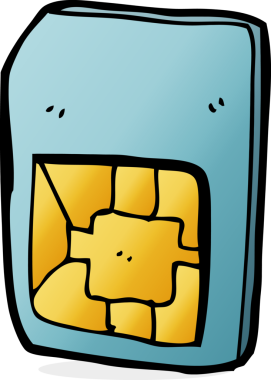 bir insan tarafından çizilmiş sim kart