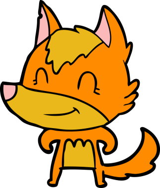 Bir insan tarafından çizilmiş tilki çizgi film karakteri