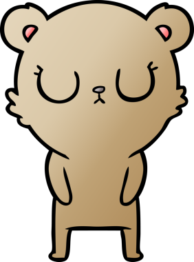 Bir insan tarafından çizilmiş barışçıl çizgi film ayısı.