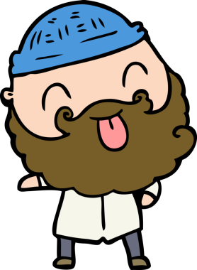 Bir insan tarafından çizilmiş sakallı bir adam.