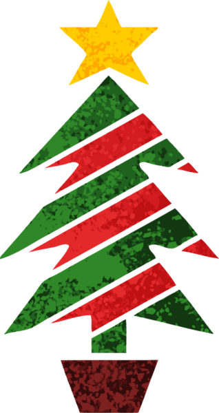 Bir insan tarafından çizilmiş bir noel ağacının retro çizim tarzı karikatürü.