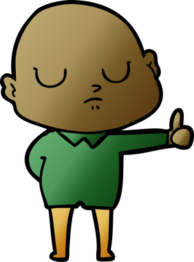 bir insan tarafından çizilmiş kel bir adam.