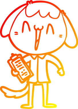 Bir insan tarafından çizilmiş sevimli bir köpeğin sıcak çizgi çizgisi.