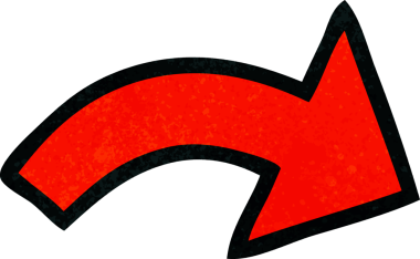 Bir insan tarafından çizilmiş yön okunun grunge desen karikatürü