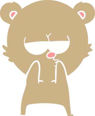 Sıkıcı ayı düz renkli çizgi film bir insan tarafından çizildi